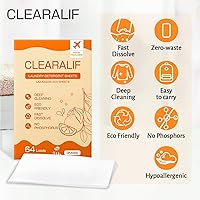 Vista 2 de CLEARALIF Laundry Detergent Sheets, Orange, 64 Load, CLEARALIF Laundry Detergent Strips Eco Friendly & Hypoallergenic