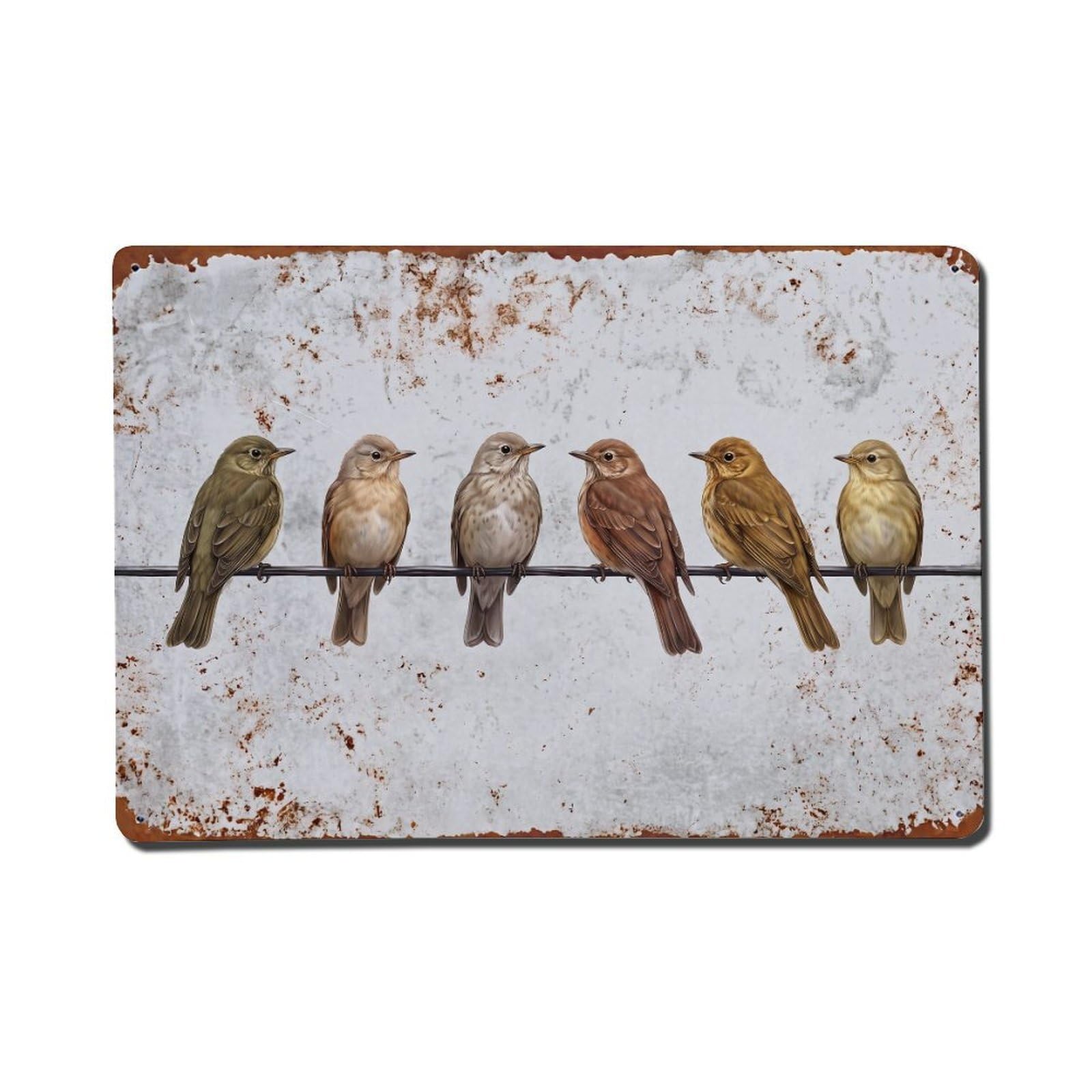 Vintage Retro Birds Mistle Thrush Metal Tin Sign