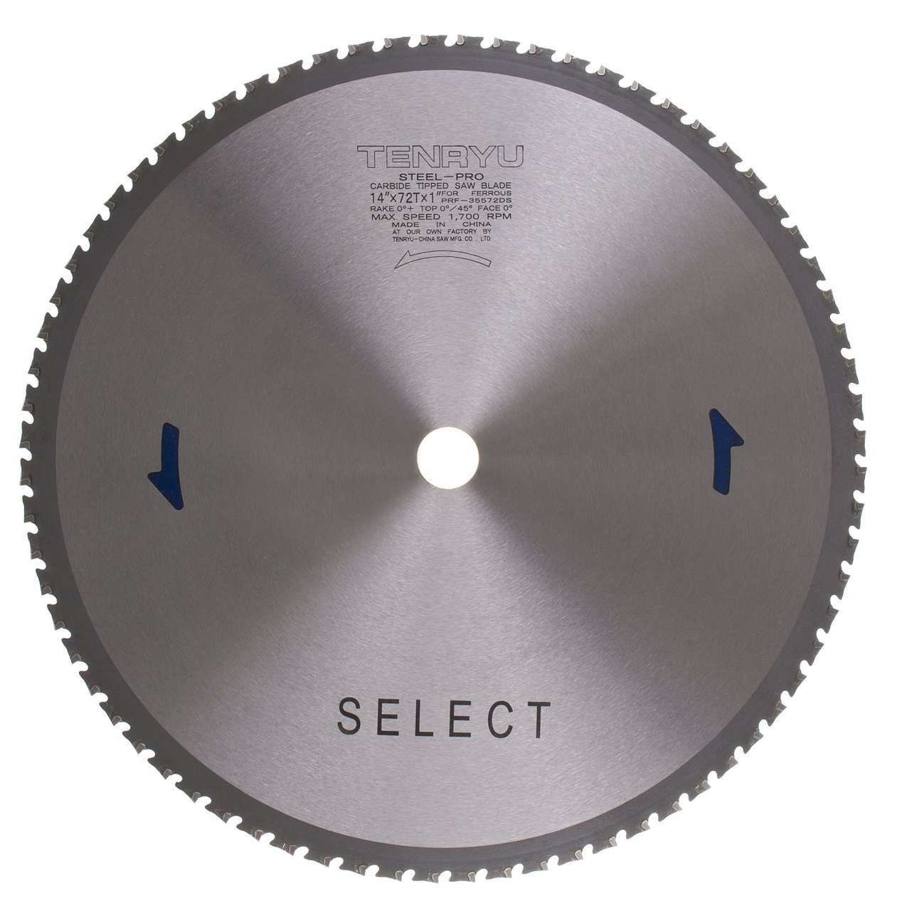 Tenryu PRF-35572DS 14" Carbide Tipped Saw Blade (72 Tooth TCG Grind - 1" Arbor - 0.094 Kerf)