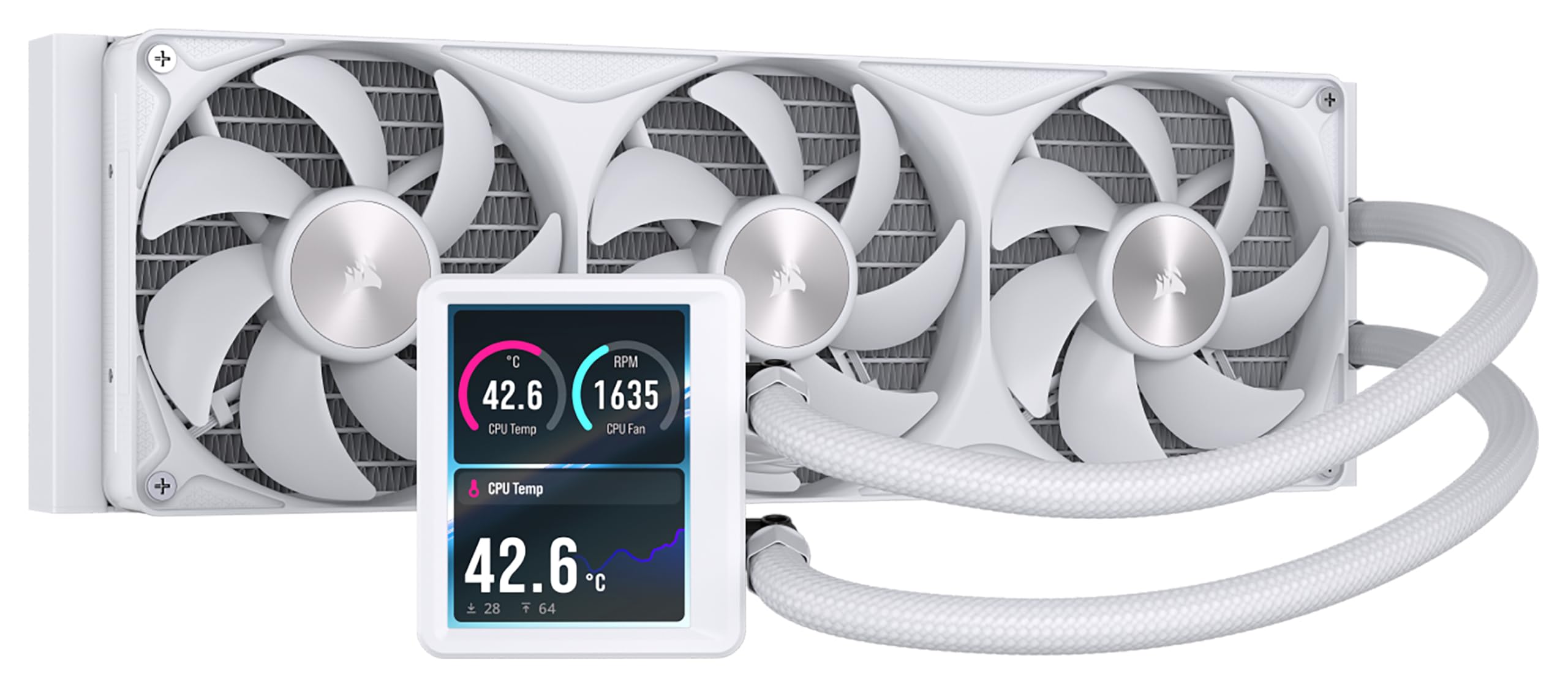 NAUTILUS II 360 RS LCD AIO Liquid CPU Cooler – White