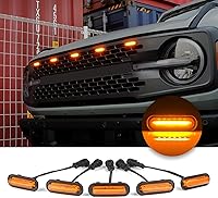 Vista 1 de 5 luces LED delanteras para parrilla compatibles con accesorios Ford Bronco 2021 2022 2023 2024 2/4 puertas Badlands Wildtrak Everglades y primera