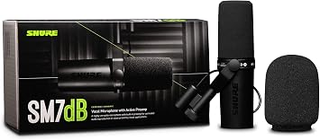 Shure SM7dB Dynamic Vocal Mic with Preamp for Streaming - Black