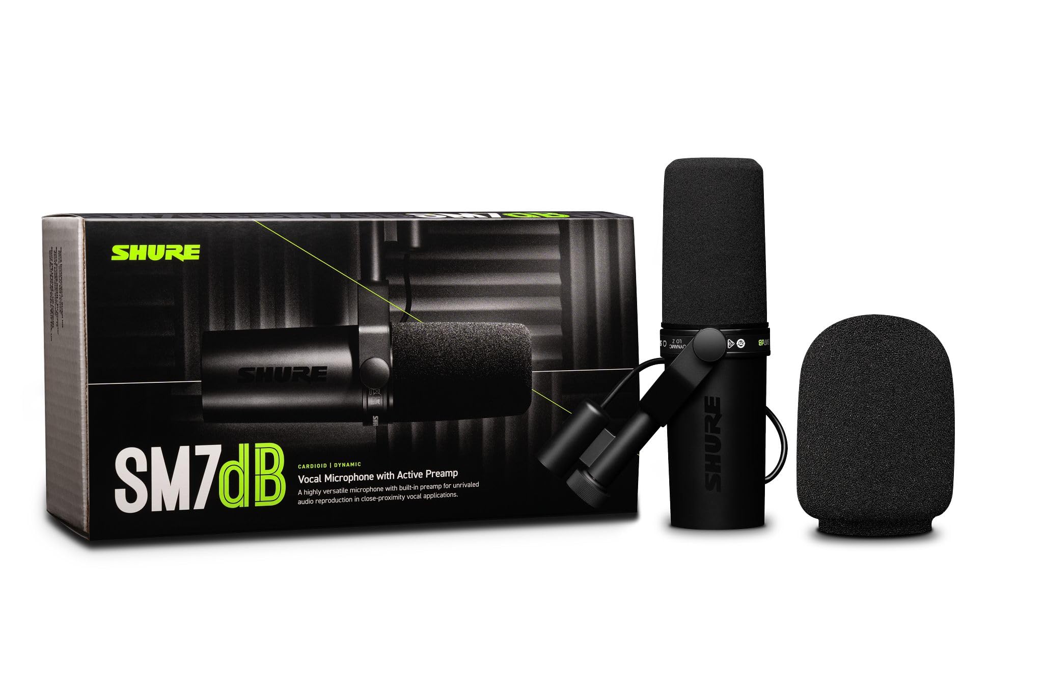 Shure SM7dB Dynamic Vocal Microphone w/Built-In Preamp for