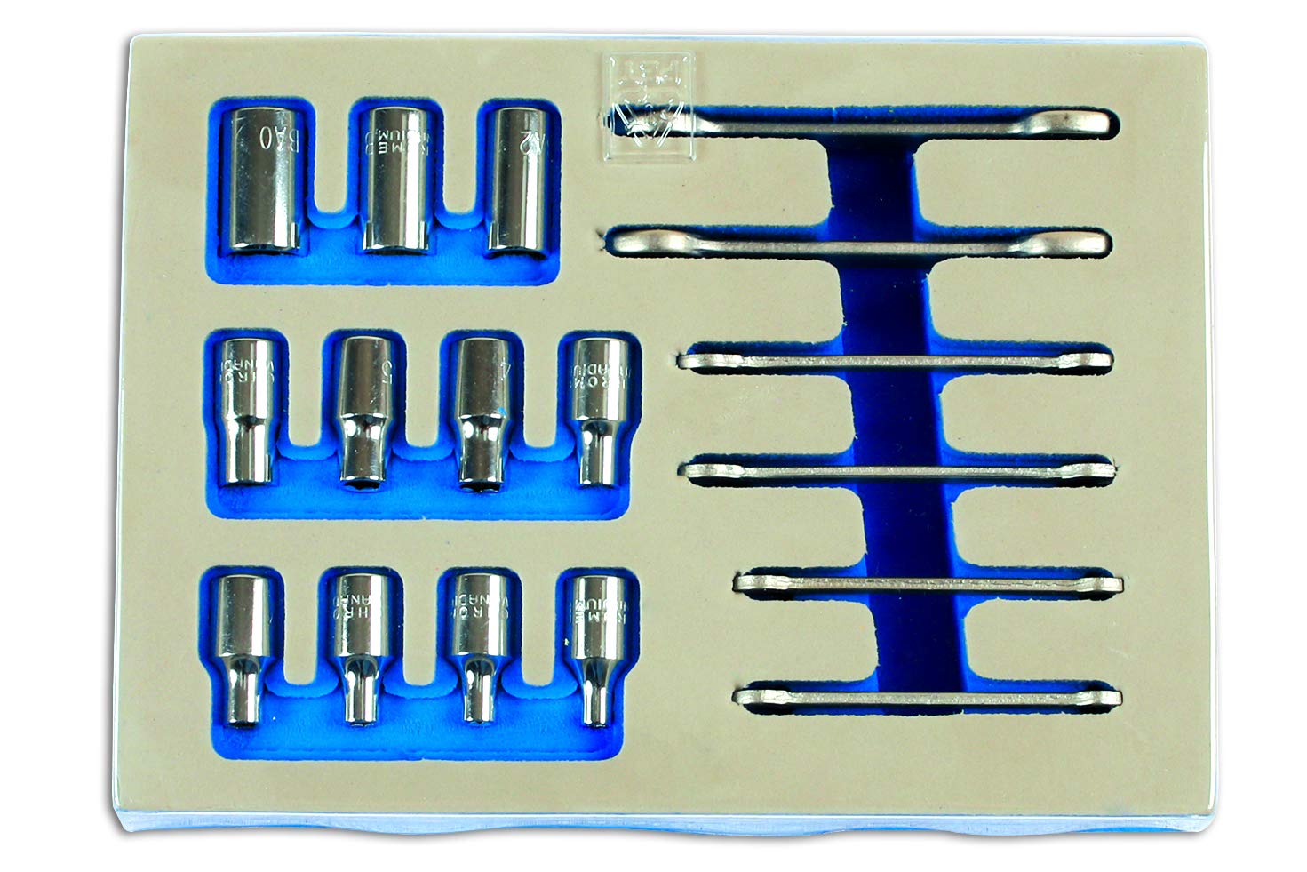 Laser 7132 BA Clé plate et jeu de douilles 17pièce, assortis