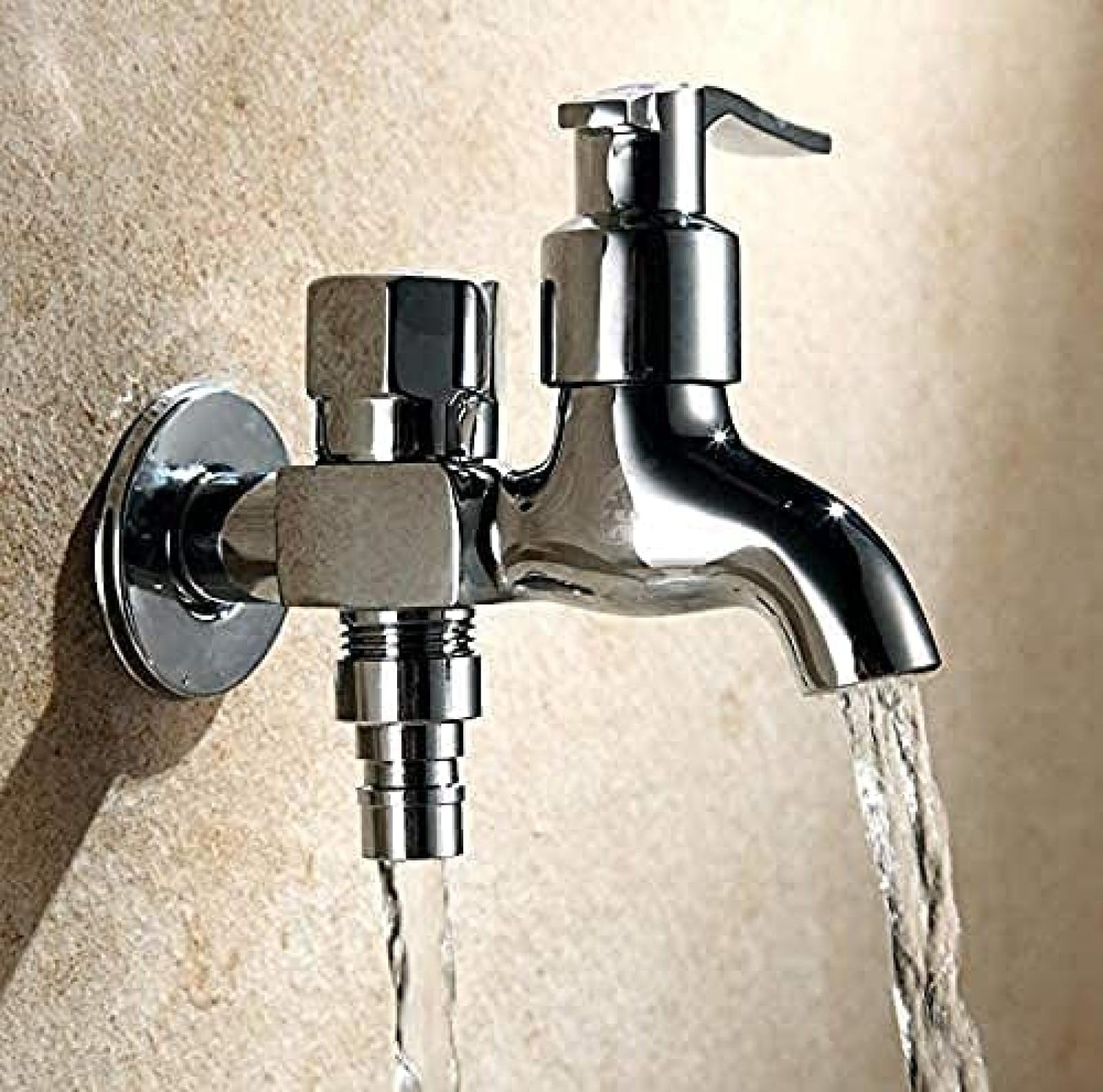 Rubinetto per lavatrice a doppia testa in ottone con rubinetto per piscina, lavello a doppia maniglia, doppio rubinetto per giardino esterno