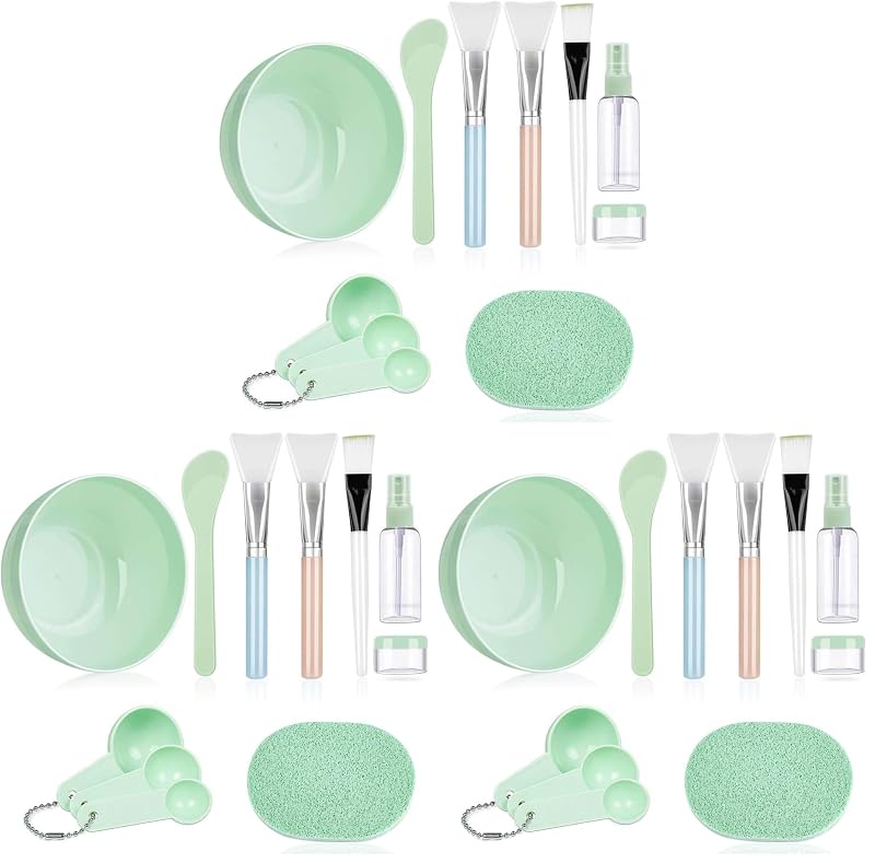 Kit de ferramentas para máscaras faciais anezus com 11 peças, tigela, espátulas, pincéis, frasco spray e recipientes