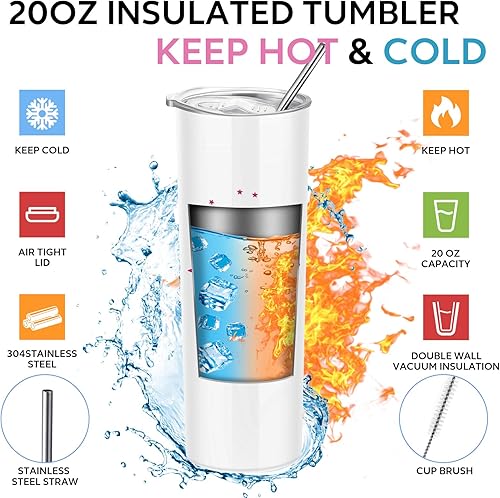 Miniatura 3 de Junkin 3 piezas de regalos de gimnasia para mujeres, incluye vaso de acero inoxidable con bolsa de maquillaje y pajita, lazos elásticos para el