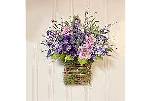 Wildflowers Door Hanging Basket Wreath
