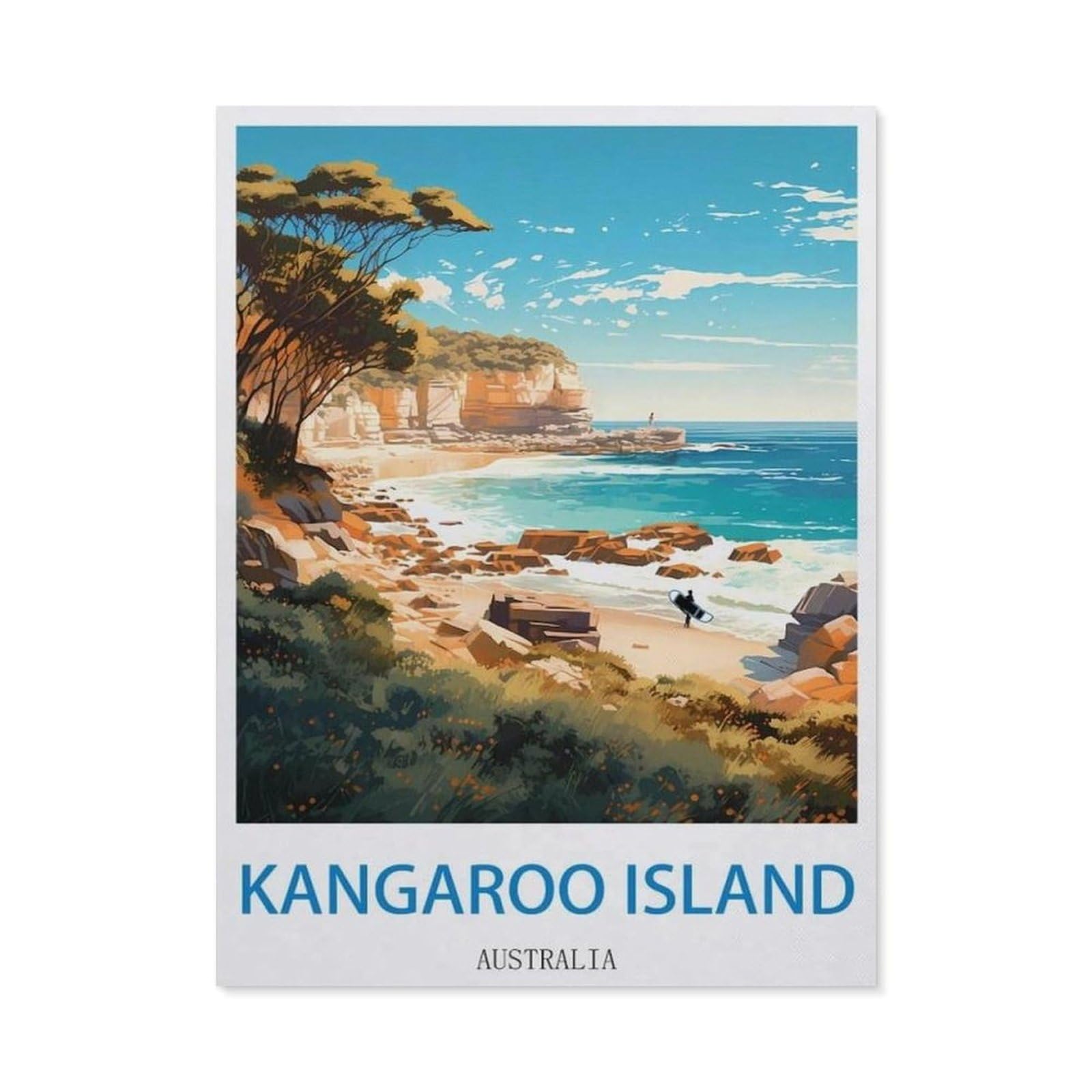 BEAYODKP 5D DIY Diamond Painting，Kangaroo Island Australia ， Surf