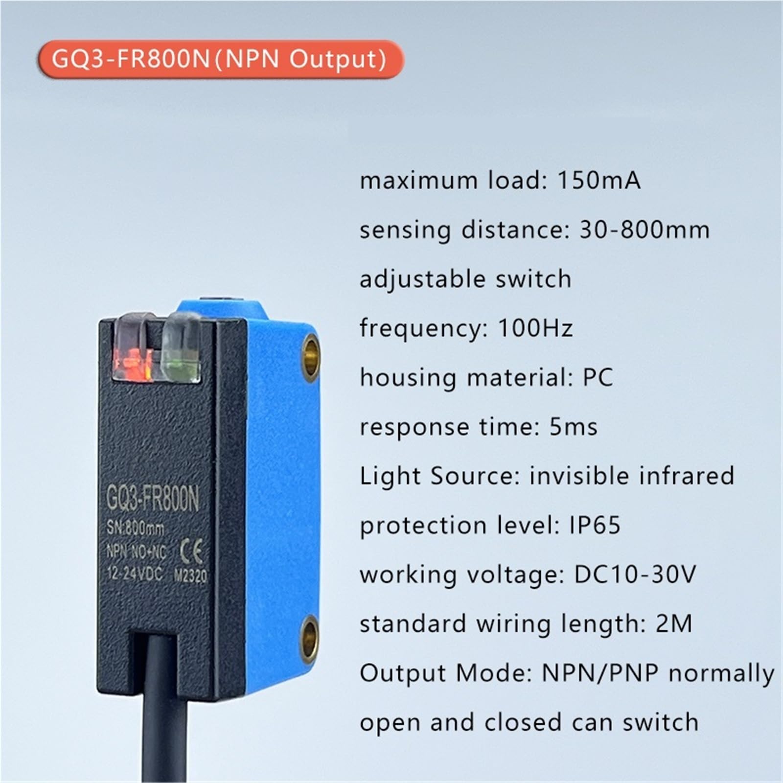 The Detection Range Of The Diffuse Reflection Sensor Is 800mm, Gq3-fr800n