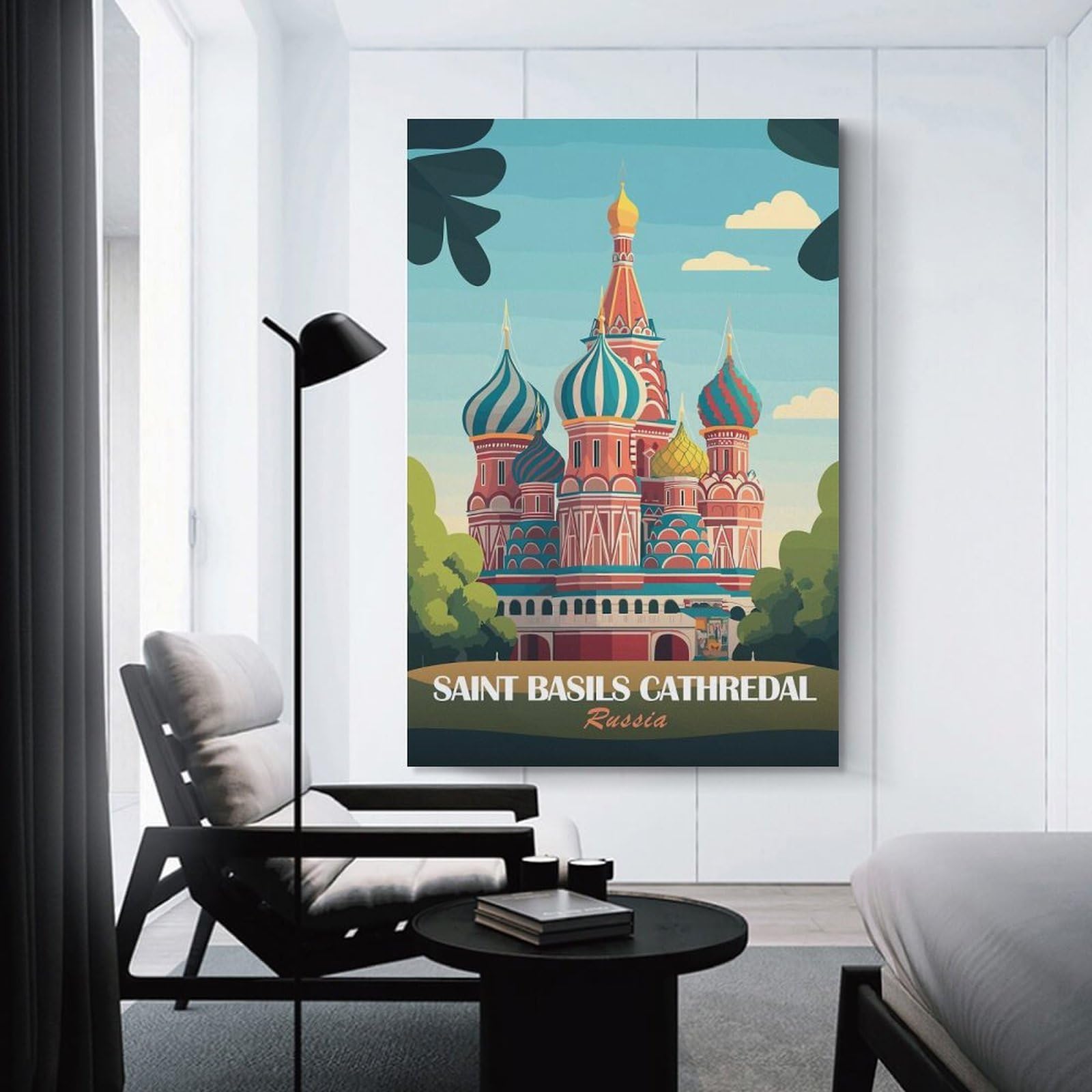 Junmoney Wall Decor Canvas Print Saint Basils Cathedral, 12x18inch(30x45cm), for Sofa Walls, Lounge Or Home Corners, Modern Wall Decor for Cosy Interiors