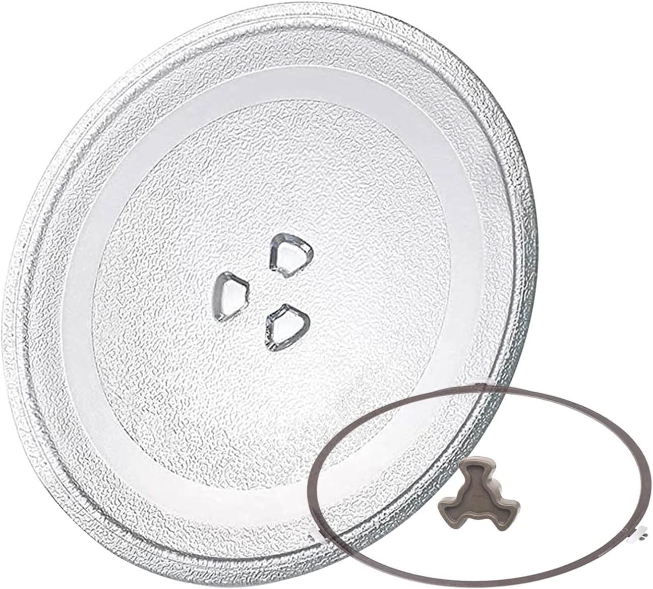 Transparent Microwave Glass Turntable Plate, Microwave Glass Plate With Microwave Turntable Coupler And Ring, Replacement Microwave Glass Tray For Fits Virtually All Small Microwaves