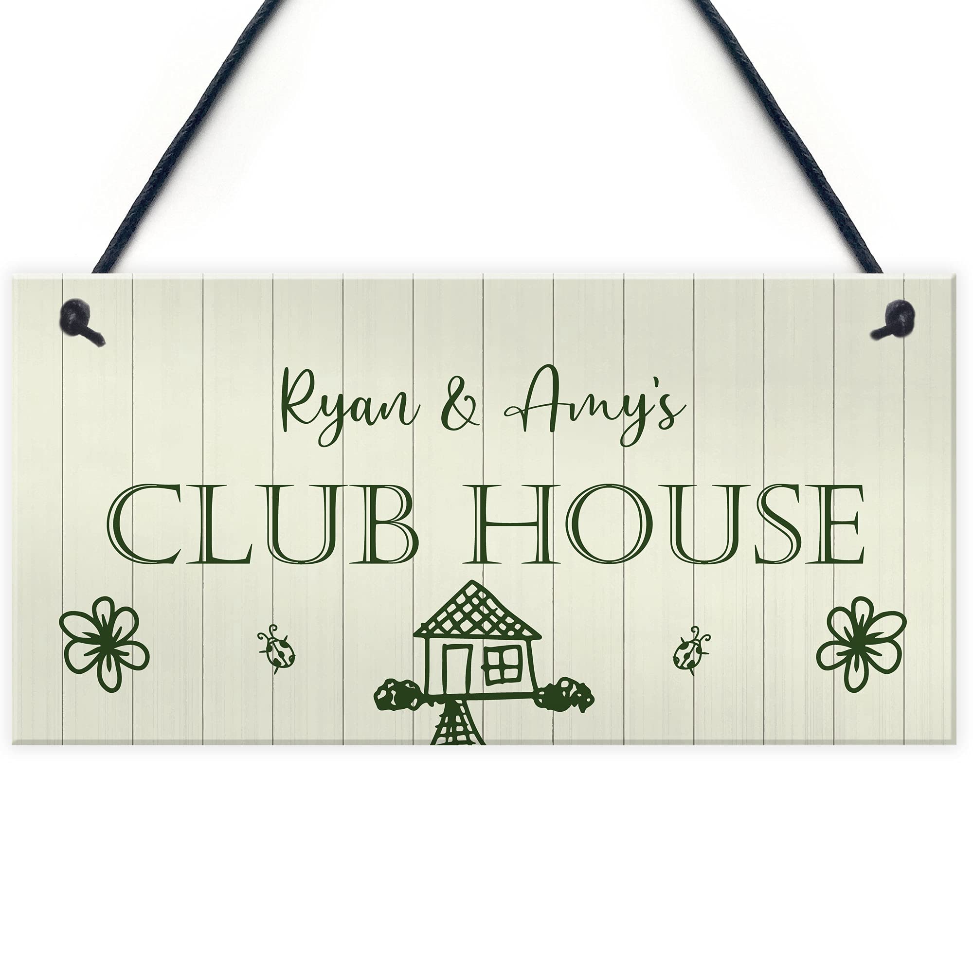 Novelty Clubhouse Sign Personalised Hanging Shed Summerhouse Door Sign Home Gift
