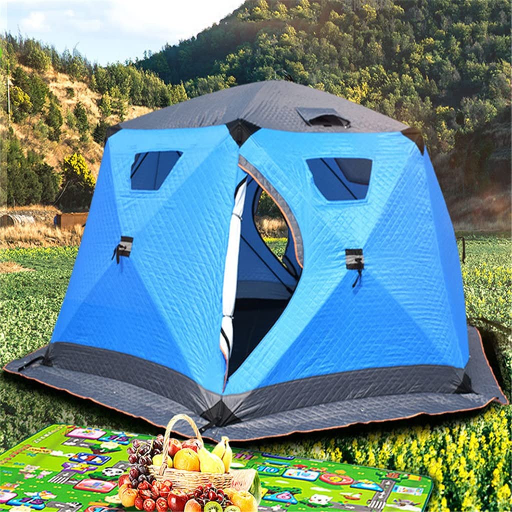 Tragbares Eisangelzelt für 3–4 Personen, mit Ankern, Bindeseilen und Tragetasche, Winter-EIS-Shanty-Zelt für Outdoor-Camping Sport & Freizeit