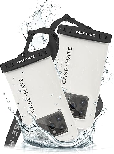 Case-Mate - Funda impermeable IP68 para teléfono compatible con pantalla táctil - Funda flotante con cordón cruzado para iPhone 15 Pro Max, 14 Pro