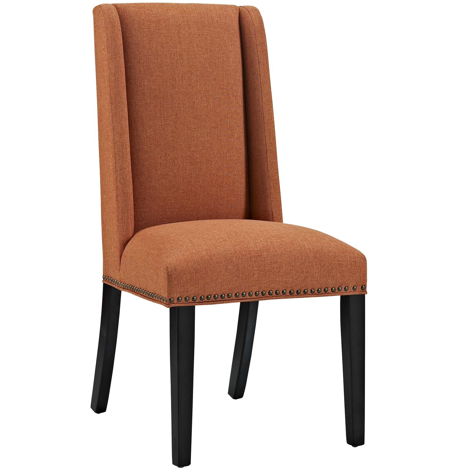 Modway EEI-2233 MO- Baron Modern Tall Back Wood Upholstered Fabric, Dining Chair, Orange