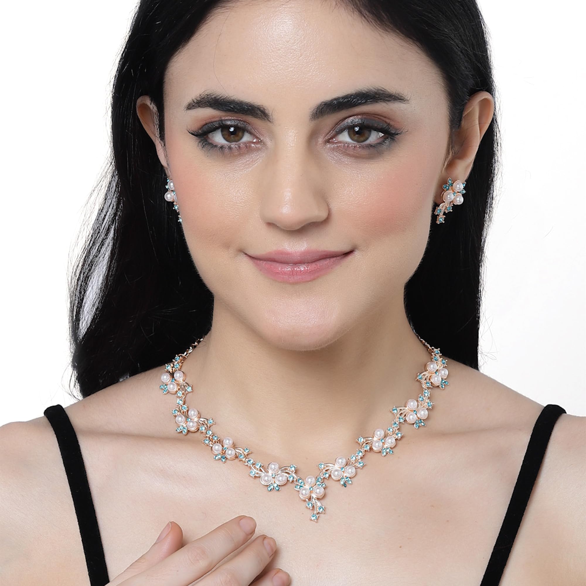 Vintage Style Silver-Plated Necklace & Earrings Set