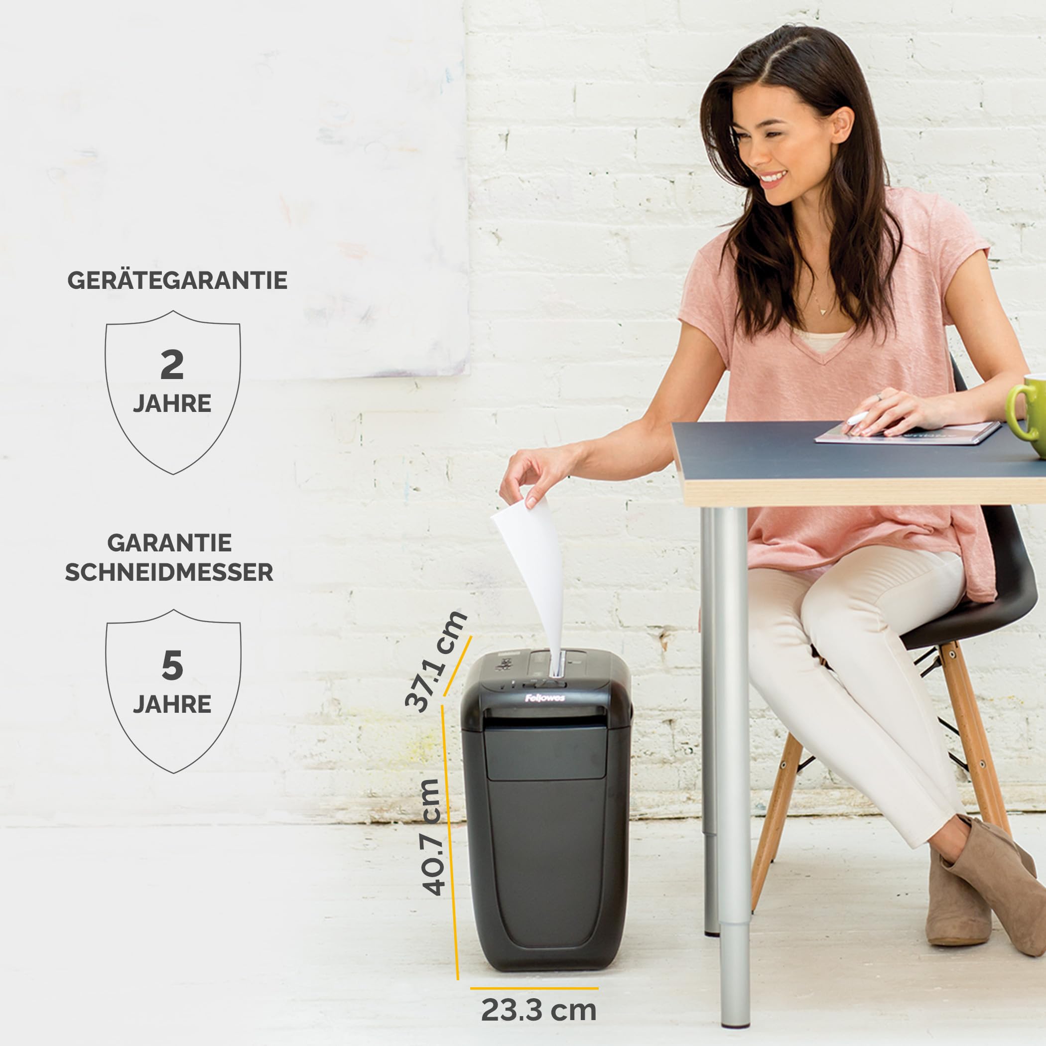 Fellowes Aktenvernichter Powershred 60Cs, Partikelschnitt (P-4), 10 Blatt, für Zuhause/Home Office, mit patentierter SafeSense Technologie
