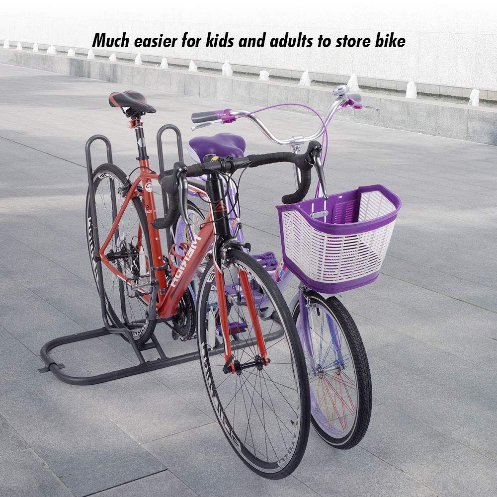 Bike Parking Stand, Bike Rack Bicycle Floor Parking Stand for 2 Bikes