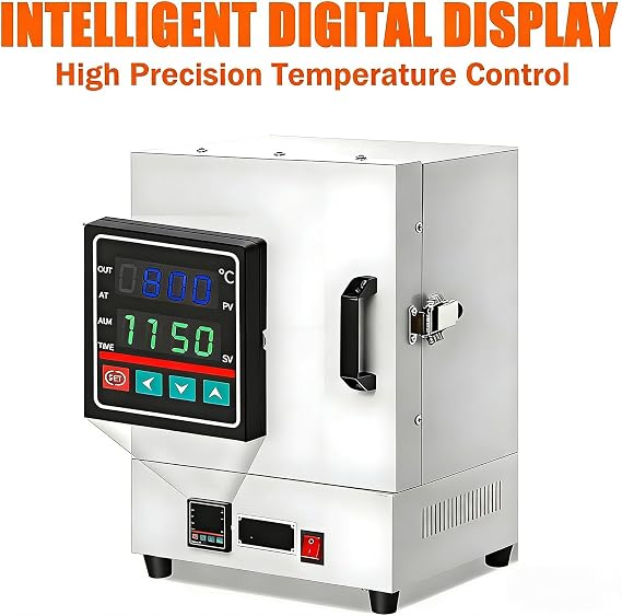 2000W Electric Kiln for Pottery at Home, 2102℉/1150℃ Metal Melting Furnace, Heat Treat Oven with Controller for Jewelry Making, Glazing, Dewaxing, Clay and Ceramic DIY, Wax Casting and Glass