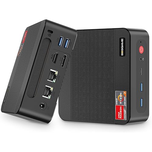 Mini PC P4 Plus, AMD Ryzen 7 5825U Mini Computers, 32GB DDR4 RAM 1TB m.2 NVMe SSD, Dual 2.5GbE LAN Ports/WiFi 6E/BT5.2, 4K Triple Display, Dual NVMe SSD Slots Mini Gaming PC