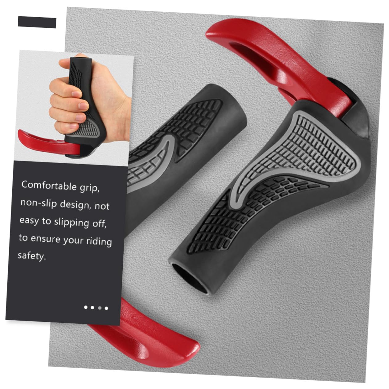UKCOCO Housse de Guidon de Vélo Dérapante Protection Ergonomique pour Cyclisme Lot de Rouge