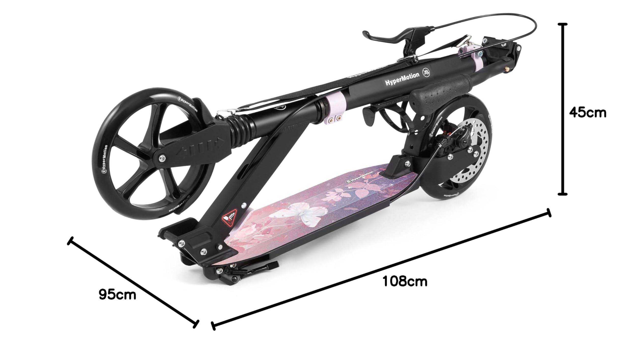 Hypermotion Trottinette Enfant 7 Ans et Adulte Pliable jusqu'à 100 kg - Trotinette pour Les Jeunes - Excellente Suspension, Plateforme Antidérapante, Guidon Réglable, Roues de 200 mm
