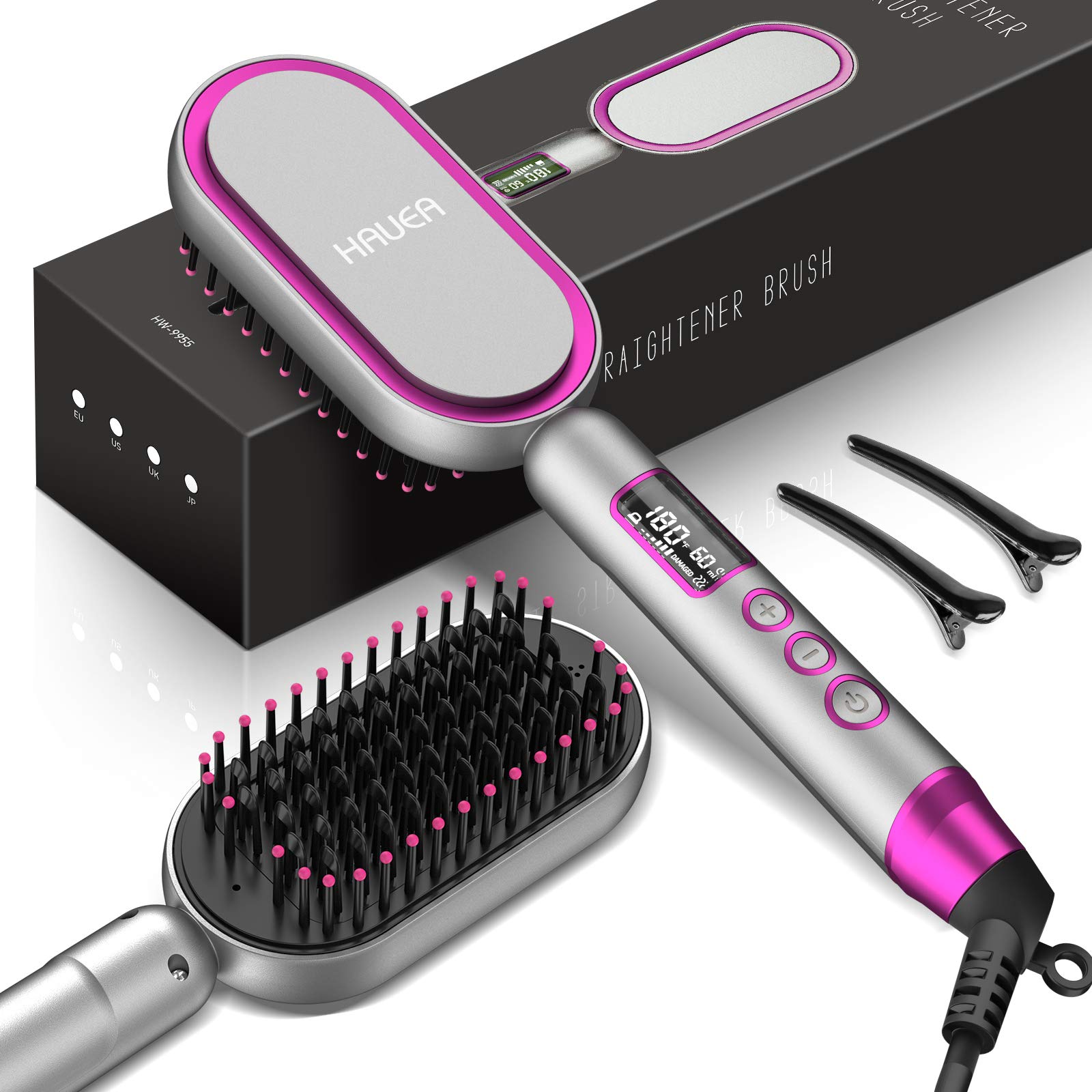 HAUEA Cordless Hair Curler Automatic Curling Iron with LCD Temperature Display and Timer, 6 Adjustable Temperature 3/4in Fast Heating Ceramic Barrel USB Rechargeable Travel Curling Iron
