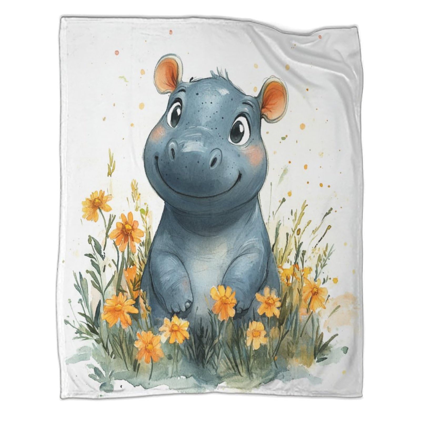 Couverture polaire hippopotame douce pour vos soirées cocooning