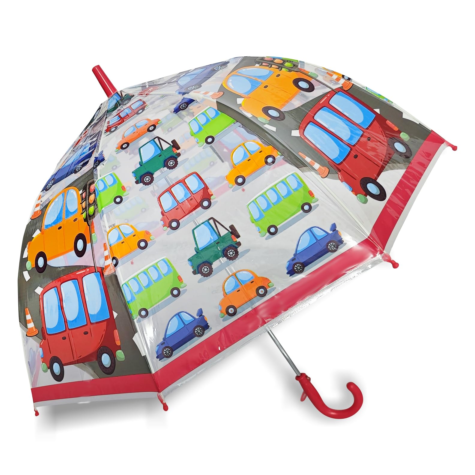 kids' transparent umbrella with cars design