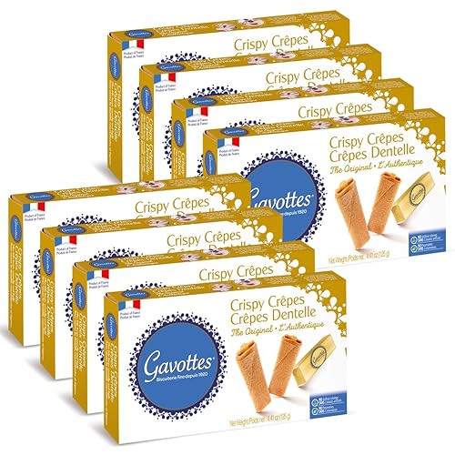 Gavottes Crepes crujientes de encaje francés gourmet paquete de 8 Envueltos individualmente Crepes crujientes listos para comer Crepes crujientes