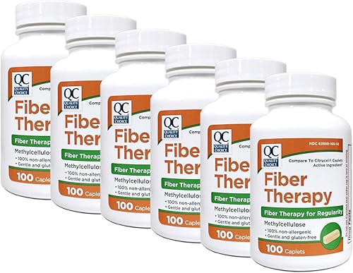 Quality Choice Terapia de Fibra para Regularidad Metilcelulosa 500 mg 100 Comprimidos Paquete de 6