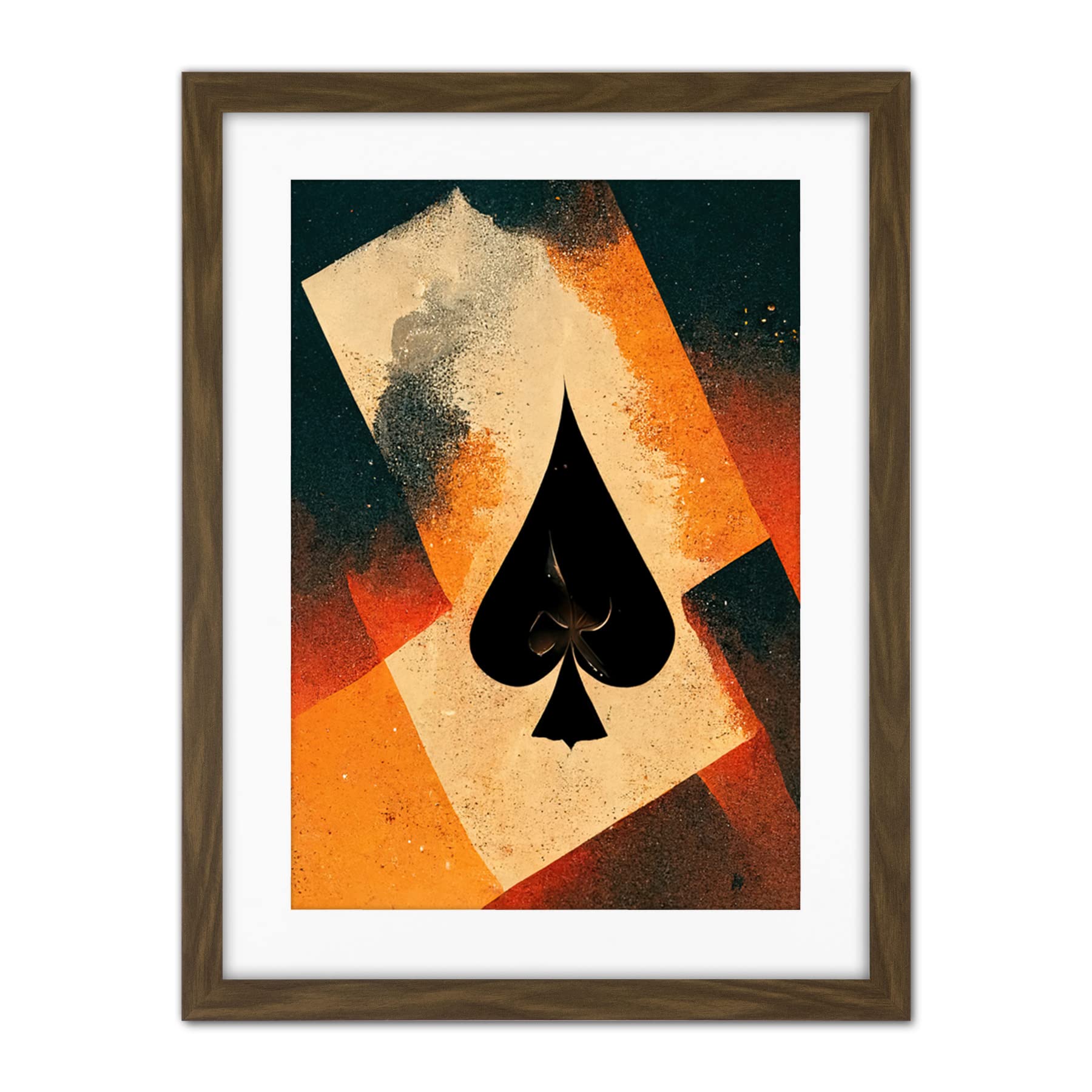 Doppelganger33 LTD Ace Of Spades Card Casino Poker Abstract Artwork Framed Wall Art Print 18X24 Inch