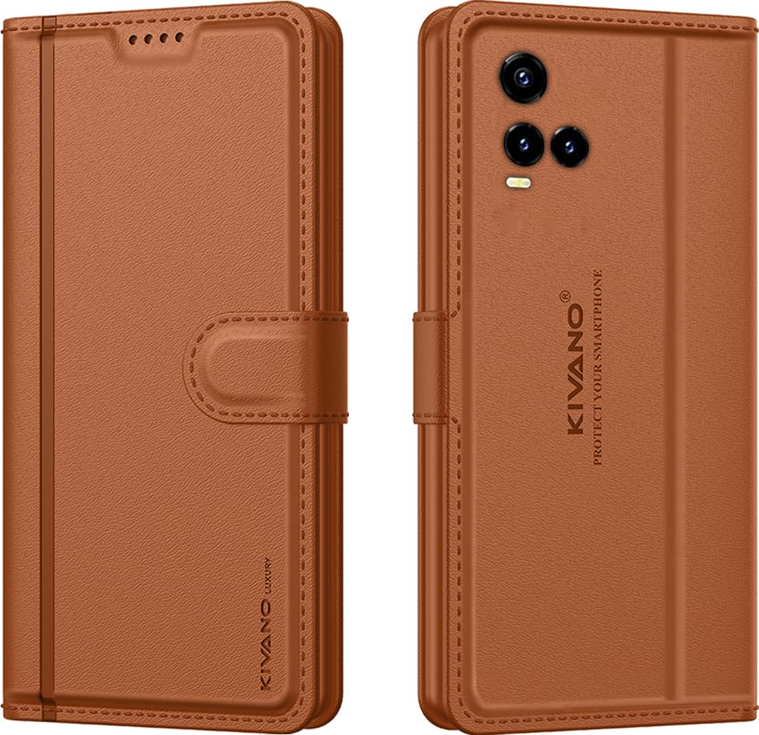 KIVANO LUXE® Compatible with Vivo Y33S / Vivo Y21s / Vivo Y21 (2021) / Vivo Y21e Artisanal Leather Wallet with Card Holder for Men Women, Magnetic Flip Folio Cover with Stand RFID Blocking Cell Phone (B0CB4LYXFZ) Amazon Price History, Amazon Price Tracker