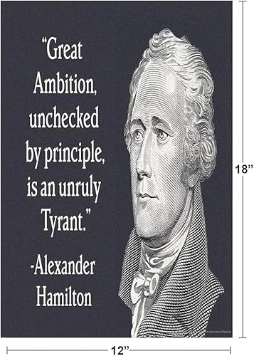 Miniatura 4 de Great Ambition Alexander Hamilton Famous - Póster de arte de pared con frase inspiradora y frase inspiradora, 12 x 18 pulgadas