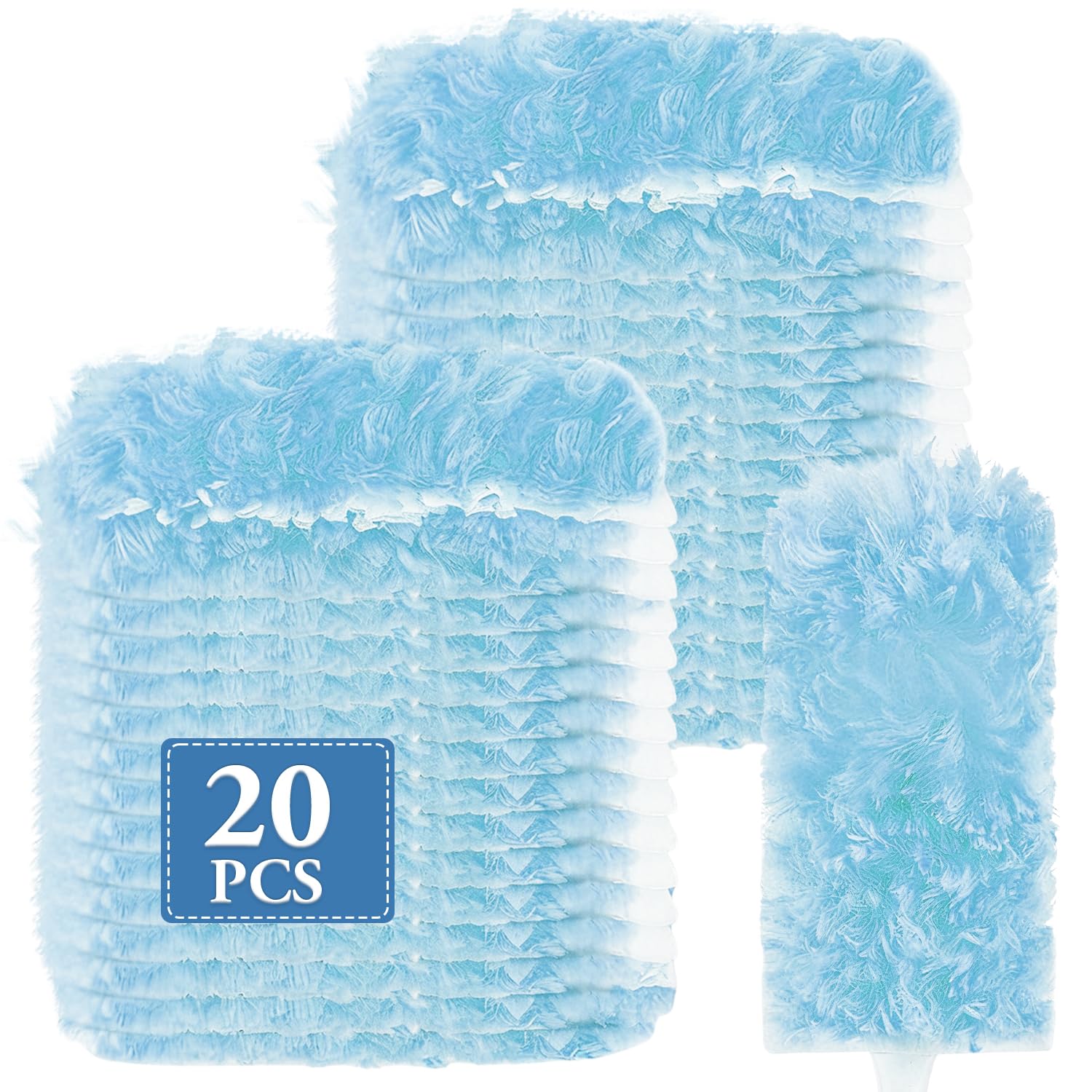 20 Count Dusters Refills 180°Dusting Pads with Upgraded Thick Fibers, Disposable & No Washing Needed,Duster Heads for Blinds Ceiling Fans Furniture Multi-Surface Dusting