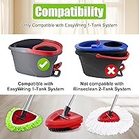 Vista 3 de Mango de cepillo de repuesto para cabezal de fregona giratoria, mango de cepillo de fregona de 4 secciones de 30 a 58 pulgadas, compatible con mango