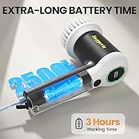 Vista 5 de Electric Bathroom Cleaning Brush, Cordless Spin Scrubber Full Body Waterproof IPX7 with 6 Replaceable Brush Heads for Bathtub/Kitchen/Window/Home