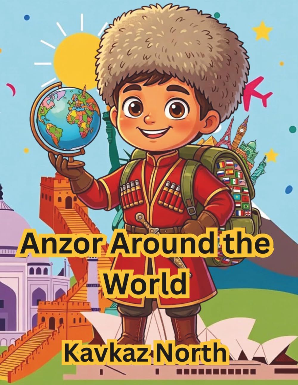 Anzor Around the World: A Cute Cartoon Adventure Coloring Book for Kids — 50 Countries, 50 Adventures (Kavkaz North)