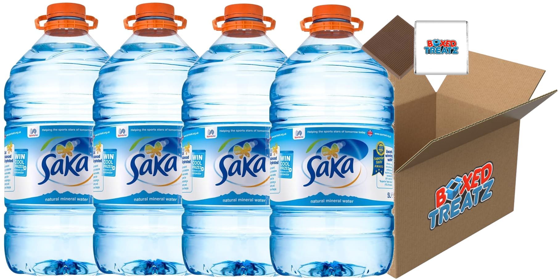 Natural Mineral Water 5 Litre Bulk Buy Pack (Pack Of 4) Home, Office, Party Boxed Treatz