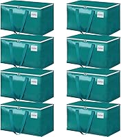 Vista 16 de Bolsas de mudanza StorageRight - Cajas de mudanza resistentes, contenedores de almacenamiento con cremallera, asas reforzadas y bolsillo