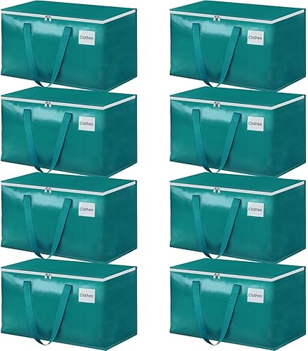 Miniatura 16 de Bolsas de mudanza StorageRight - Cajas de mudanza resistentes, contenedores de almacenamiento con cremallera, asas reforzadas y bolsillo