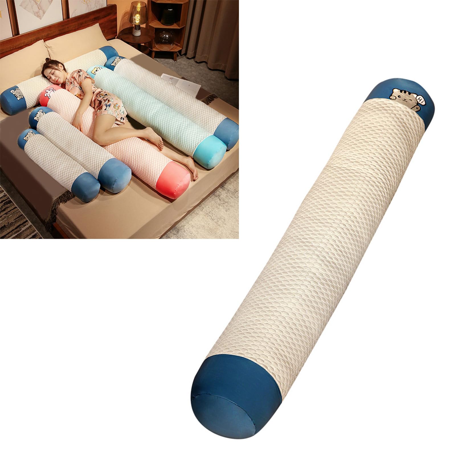 EMUKOEP Morbido Cuscino per il Corpo Traspirante e Carino per un Sonno Migliore, Cuscino in Peluche Lavabile Rimovibile per L'estate, Ideale per le Ragazze Adolescenti (Gatta 85 cm)