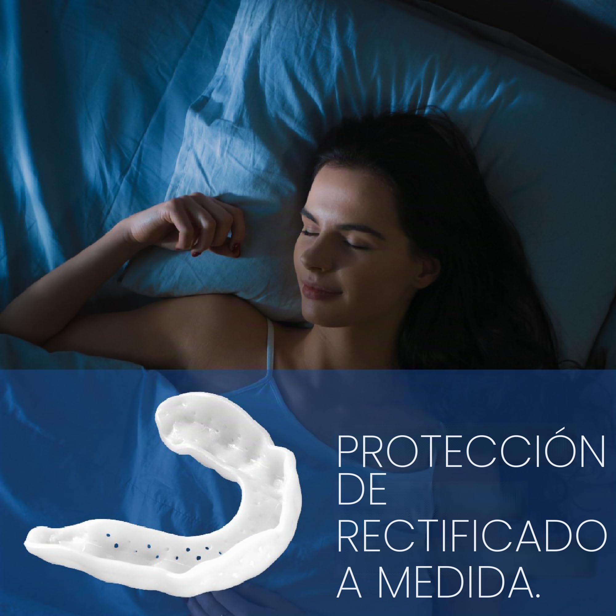 SOVA 3D Night Guard - 1,6 mm de Grosor - Ajuste Personalizado - Protector Bucal Contra el Rechinar y Apretar de Dientes Nocturno - Férula de Descarga Sin Olor ni Sabor - No Tóxica.