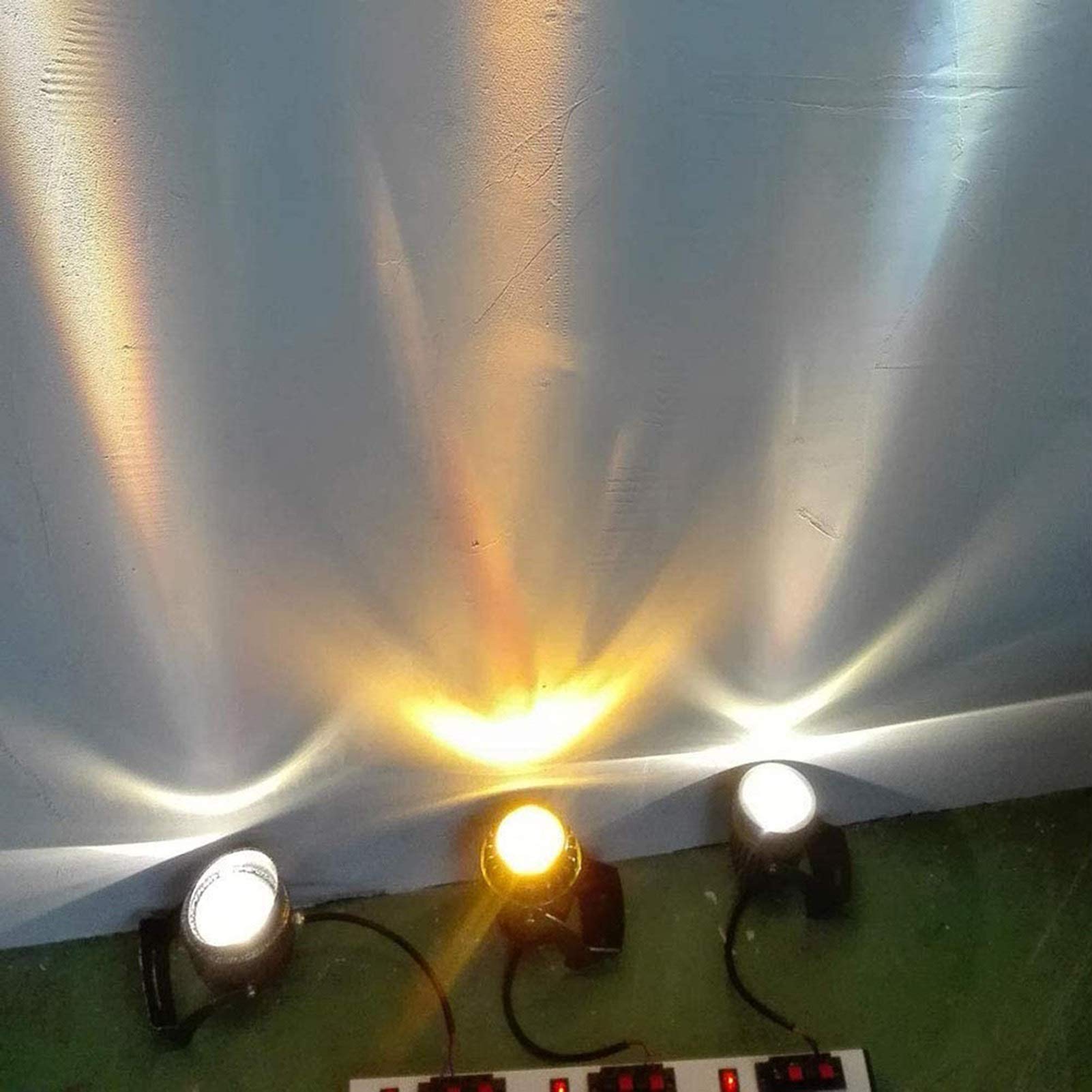 Proiettori a LED a Lungo Raggio con Fascio Luminoso Proiettore di Illuminazione per pareti Esterne di edifici LED a Lungo Raggio sul Tetto Rosso Verde Blu Giallo RGB Faretti per Feste
