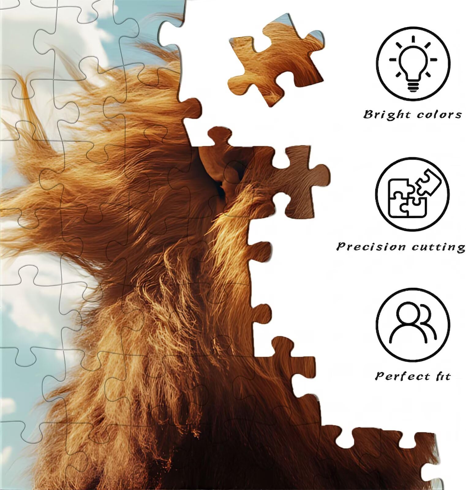 Puzzle 5000 Teile, Holzpuzzle Erwachsene Löwe Tier Impossible Klassische Jigsaw Puzzles 156.5 x 105.5 cm, Familien Spiel, Puzzle Stressabbau Denkspiel, Puzzle-Liebhaber w0-822