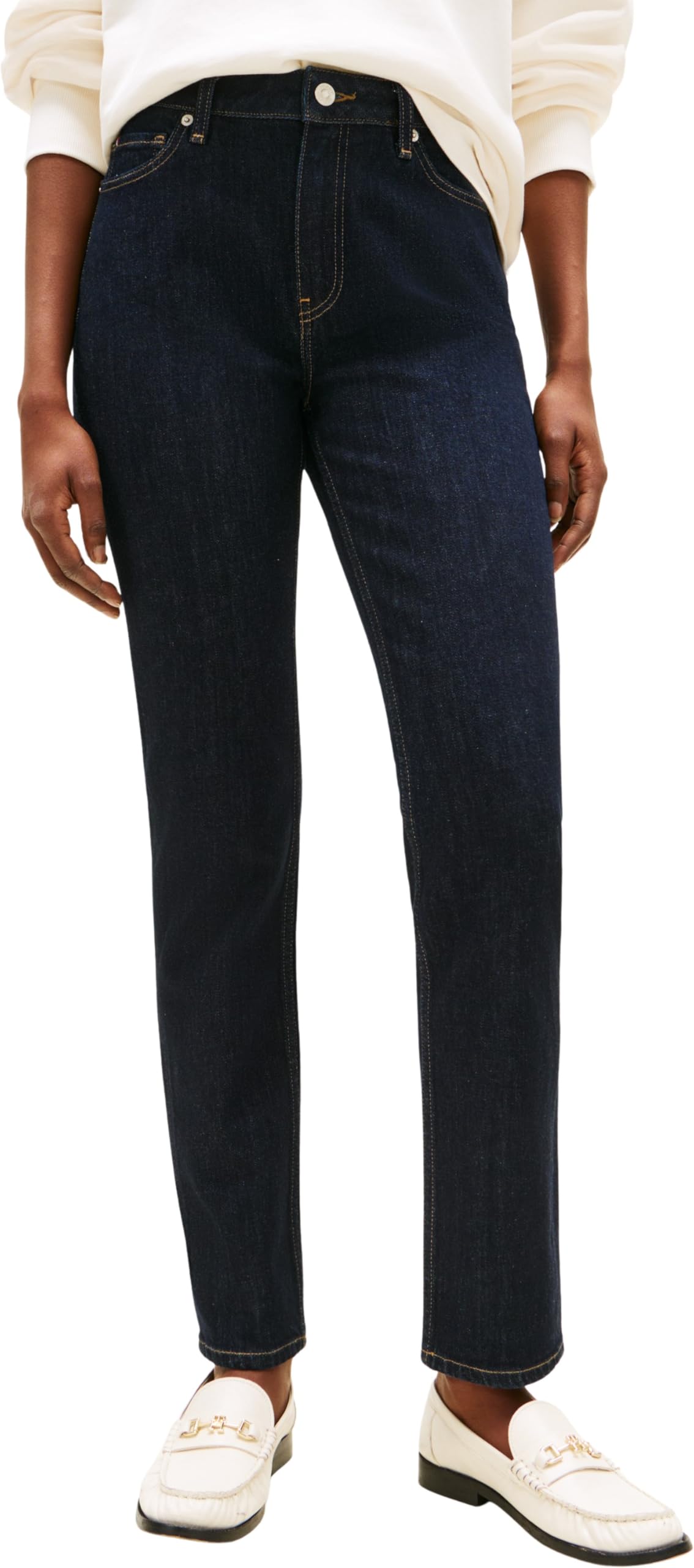 Tommy Hilfiger Women's Rinse Slim Fit Mid Rise Jeans, Blue (Denim Rinse 01), 32W/27L