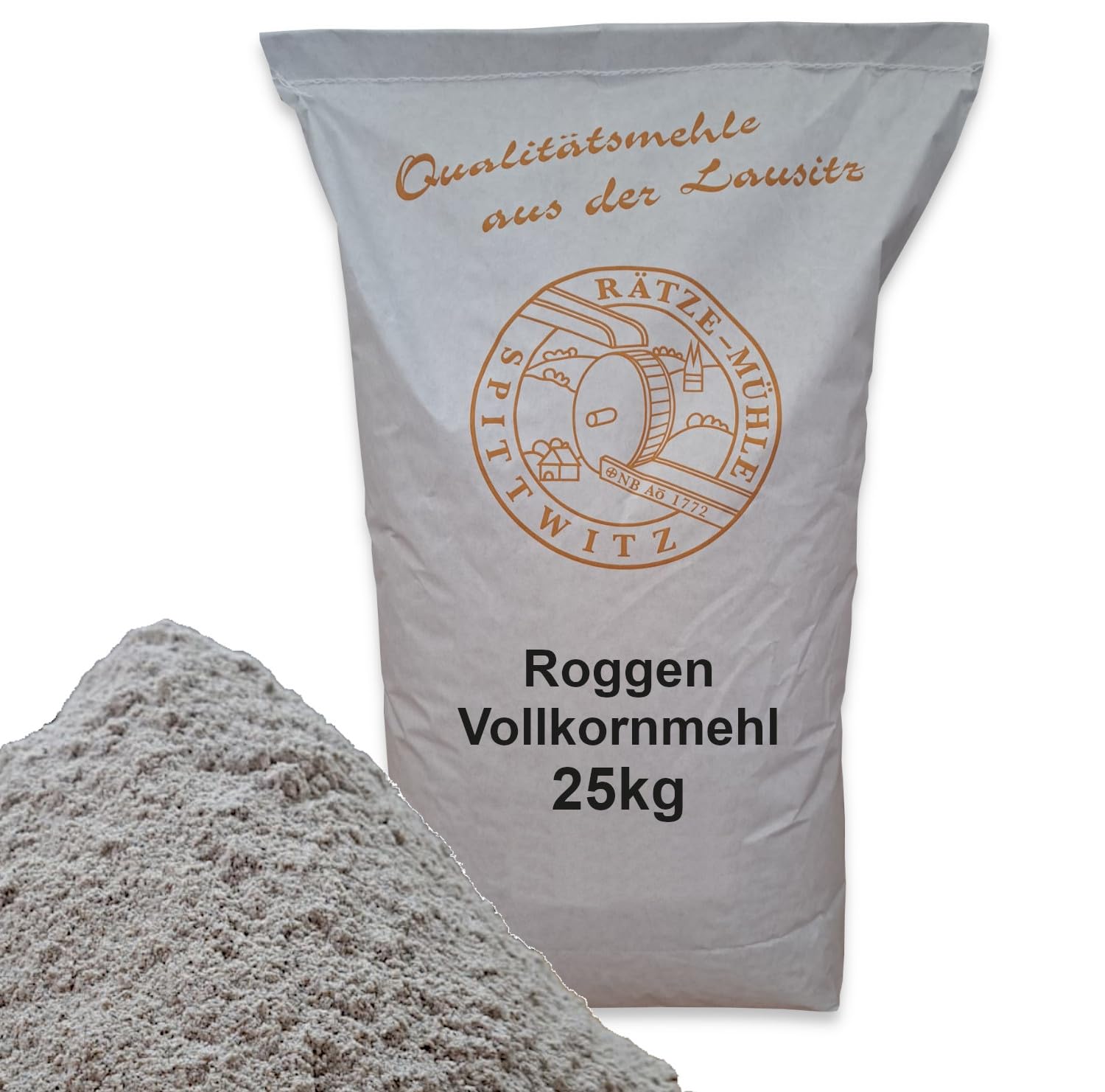 Mühlen Roggenvollkornmehl 25kg frisch aus der Rätze-Mühle in bester Qualität 100% regional und naturbelassen