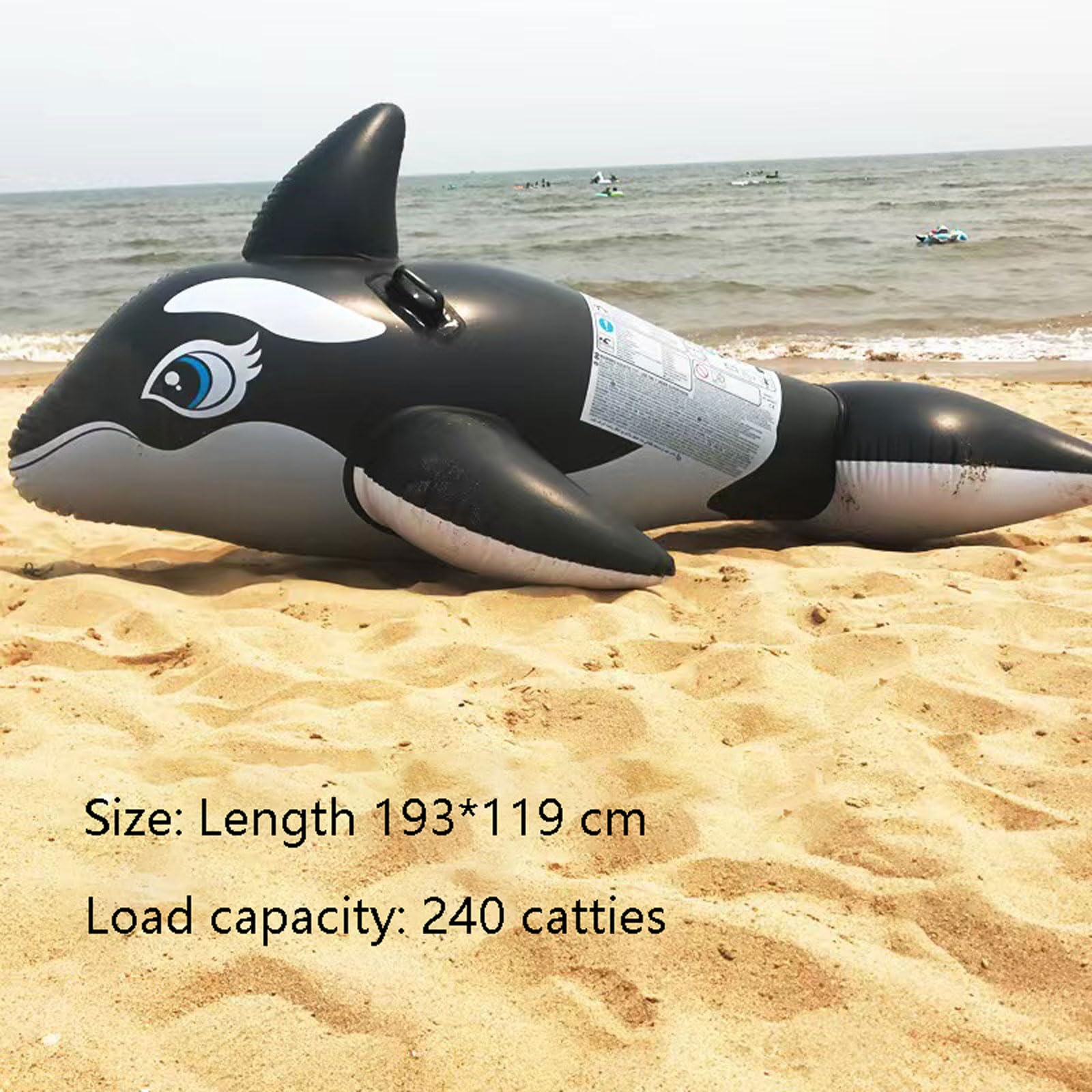 Bouée gonflable géante chevauchable Baleine Géante-193*119cm,Flottantes Hamac Jouet pour Adulte Enfant,Flotteur Gonflable Piscine Avec poignée,Hamac d’Eau Plage Portable pour Party Summer Water Fun