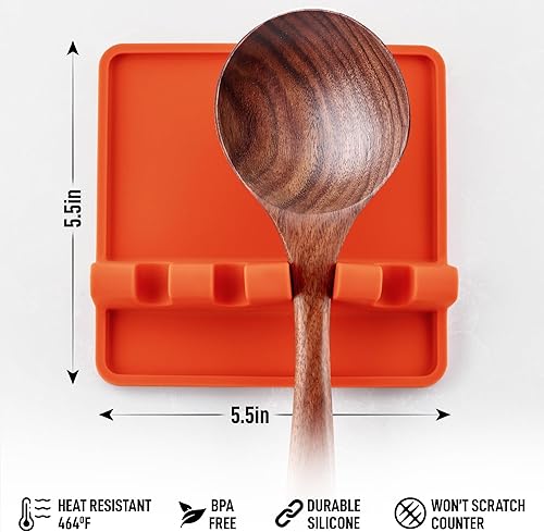 Miniatura 93 de Zulay - Soporte extragrande de silicona con bandeja antigoteo para múltiples utensilios de cocina, reposacucharas resistente al calor y sin BPA